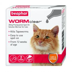 Beaphar WORMclear Spot-On for Cats, 2tmn