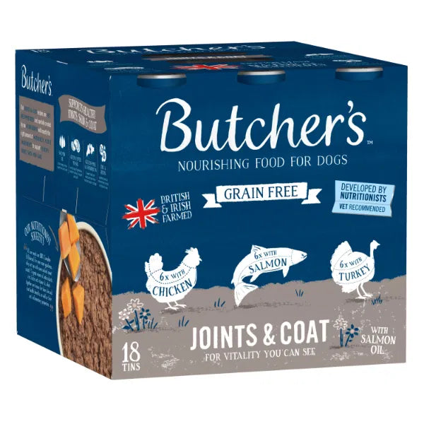 Butcher's Joints & Coat Dog Food Cans 18x390g