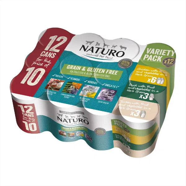 Naturo Adult Variety Pack Grain Free Can 12x390g