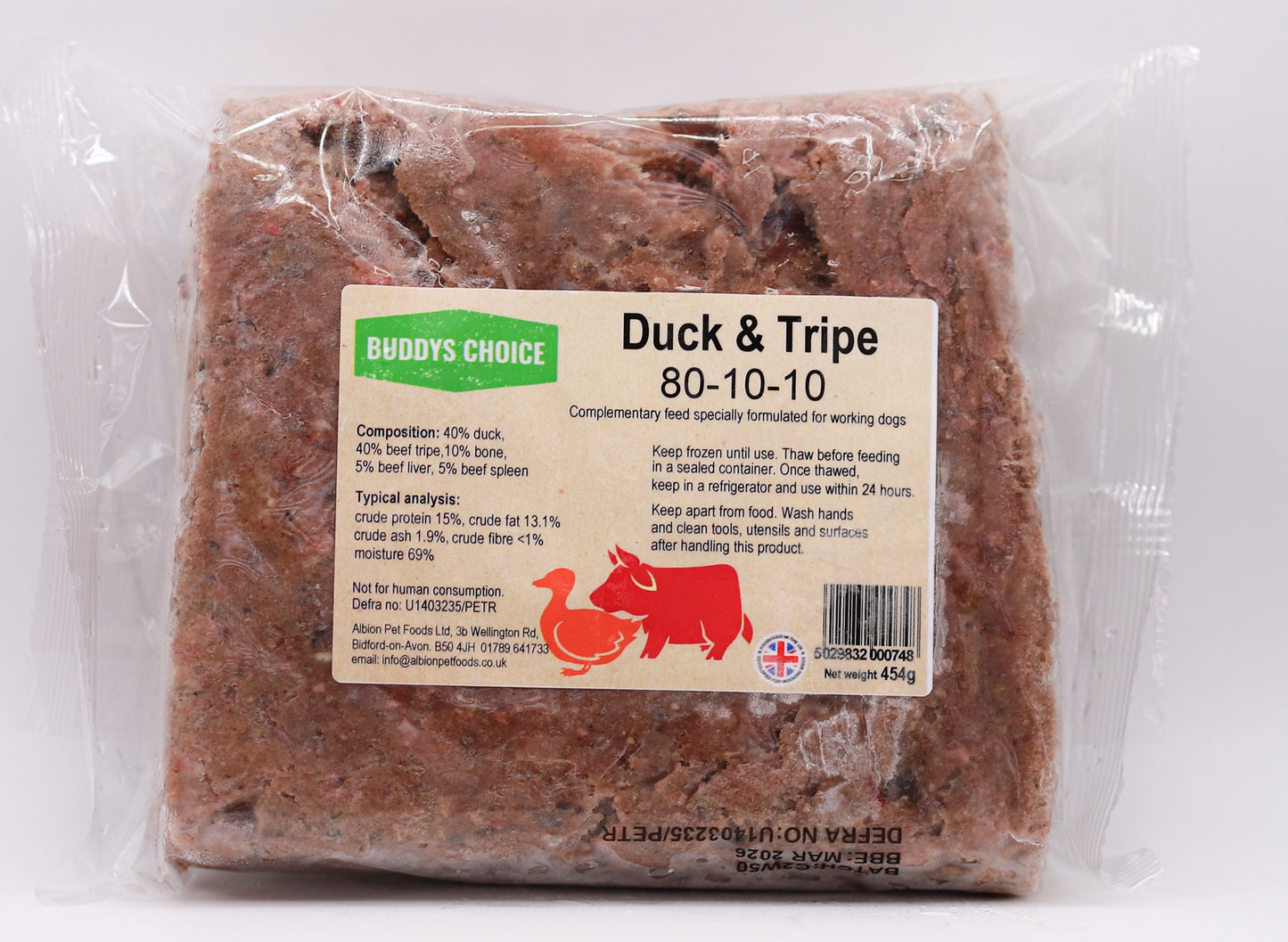 BUDDYS CHOICE DUCK & BEEF 12 X 454G