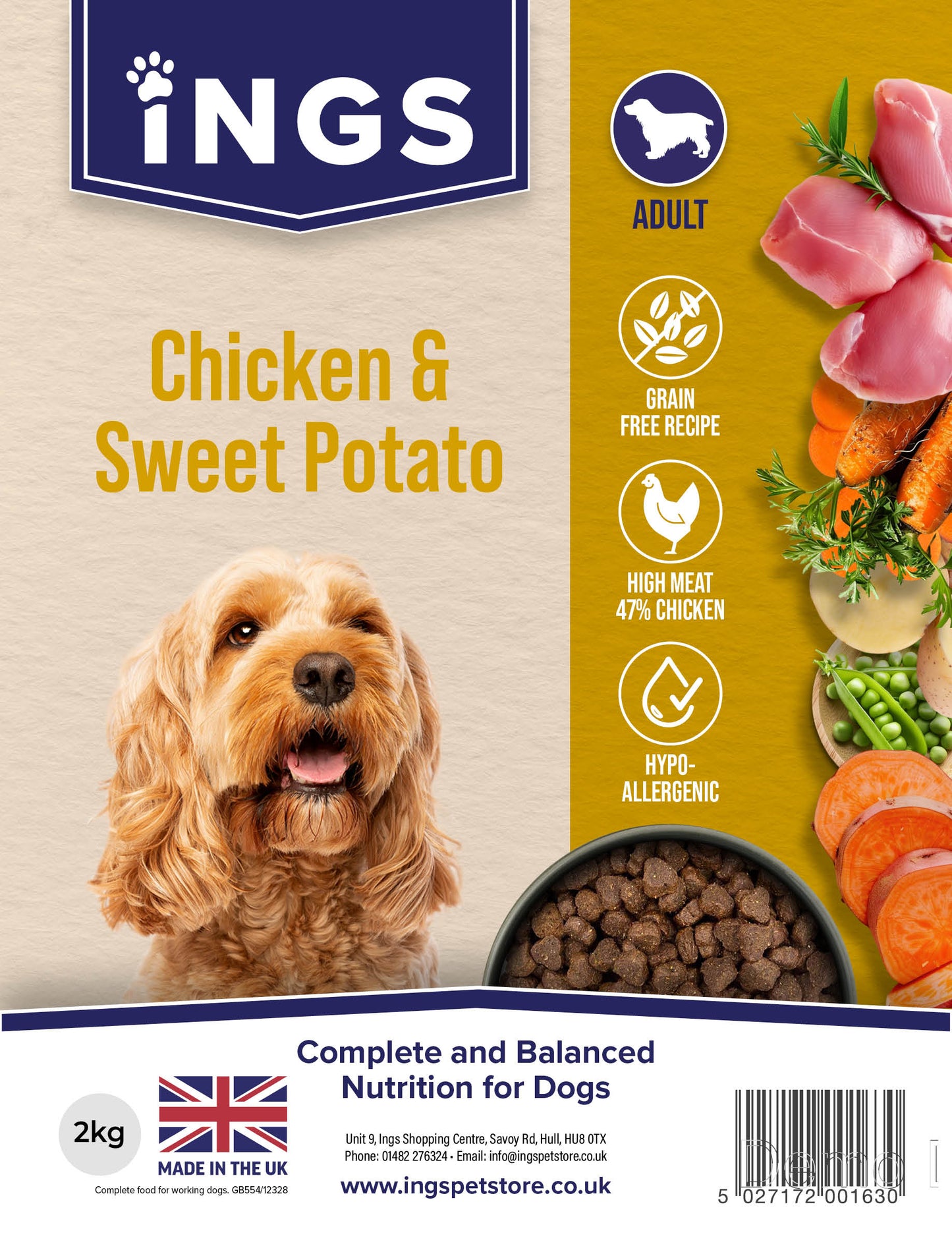 GRAIN FREE CHICKEN & SWEET POTATO 12KG