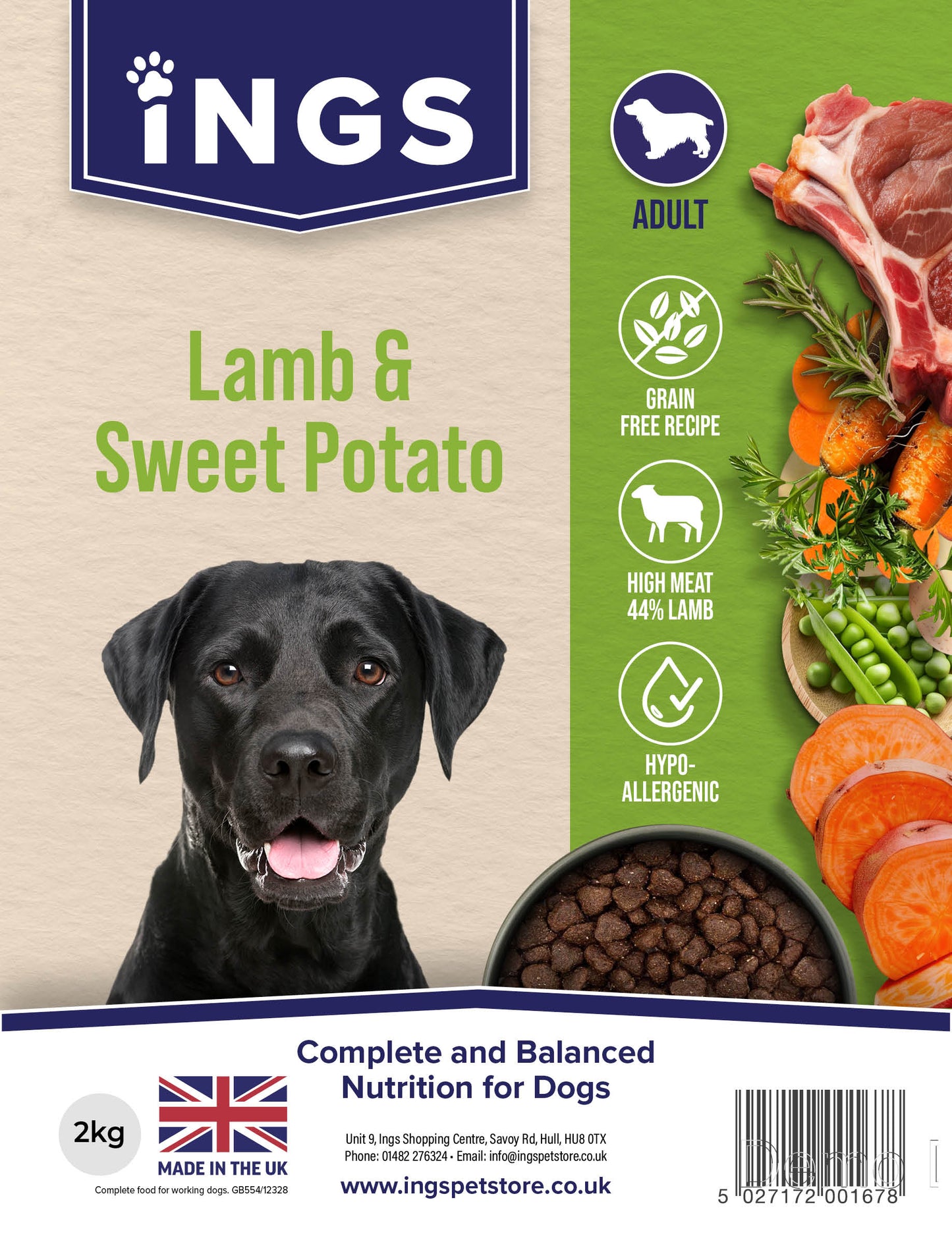 GRAIN FREE LAMB & SWEET POTATO 12KG