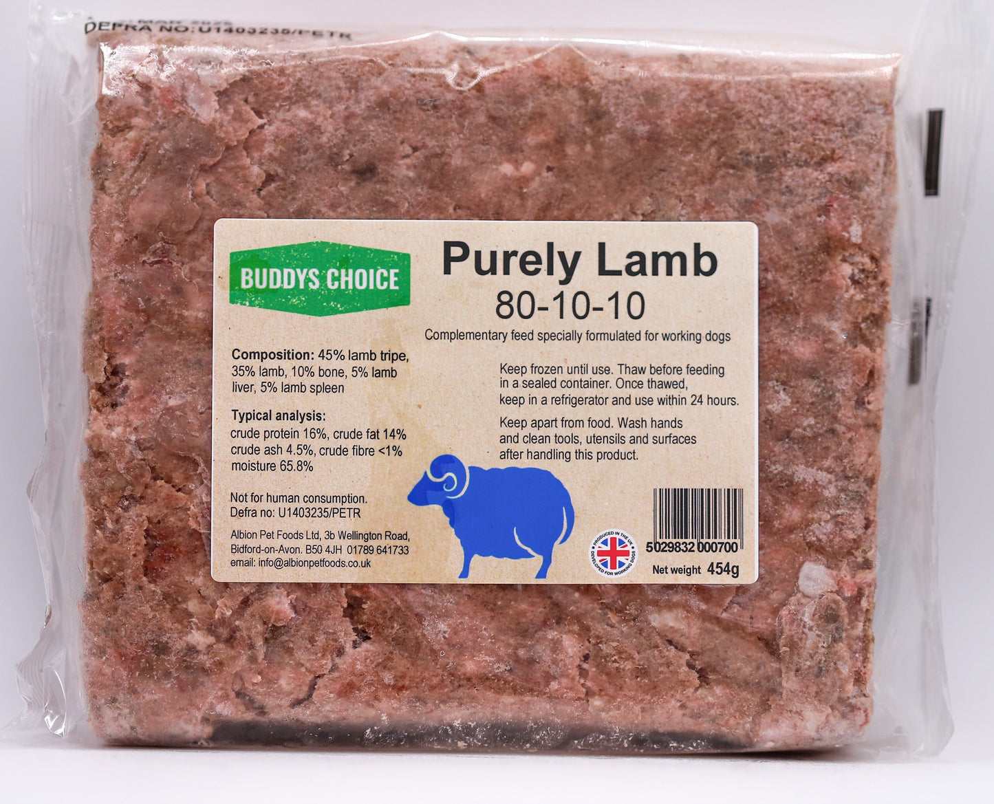 BUDDYS CHOICE PURELY LAMB 12 X 454G
