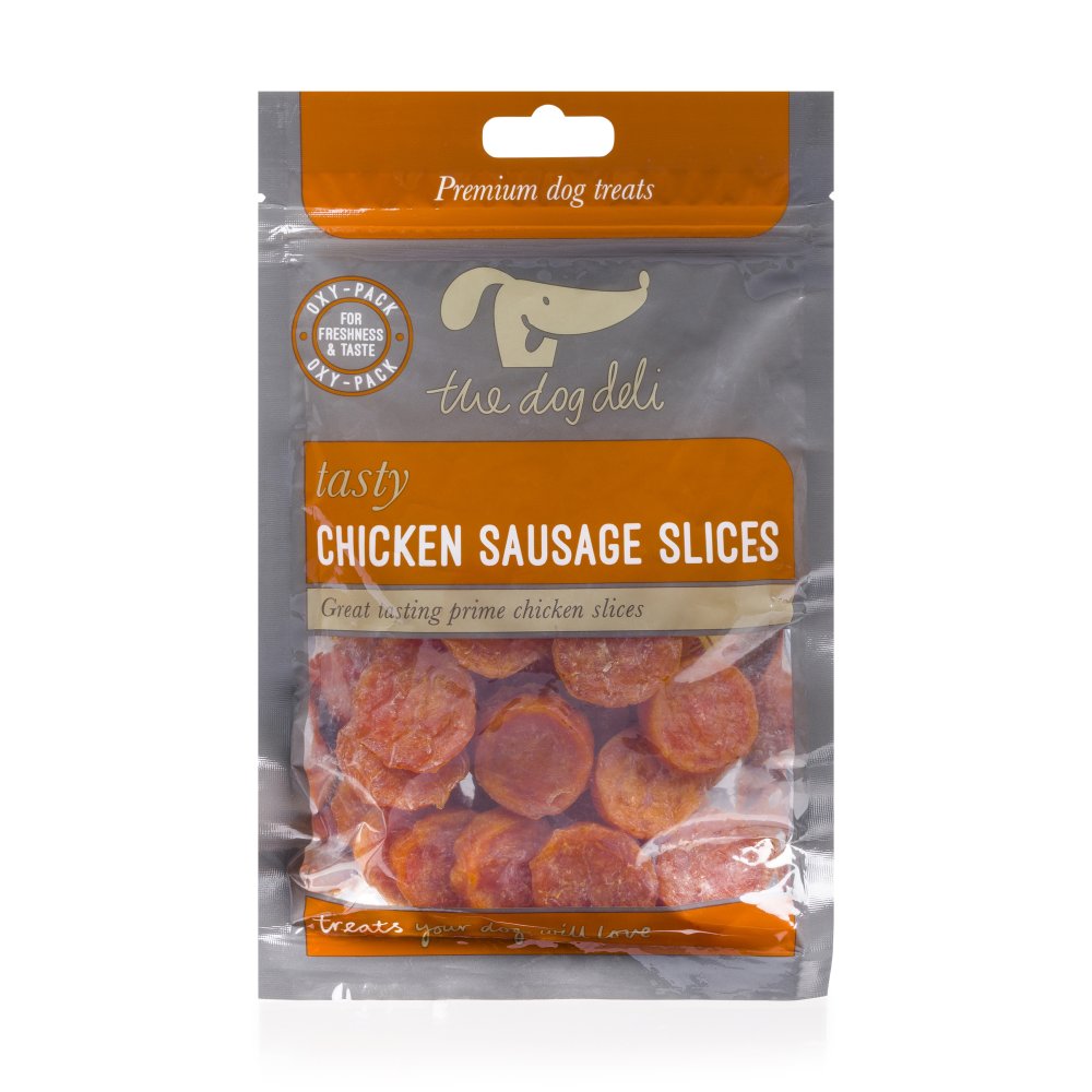 DOG DELI 100G CHICKEN SAUSAGE SLICE