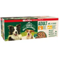 James Wellbeloved Adult Wet Dog Food Turkey & Rice Mega Pack Pouch 48x90g
