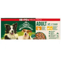 James Wellbeloved Adult Wet Dog Food in Gravy Variety Pack Pouch 48x90g