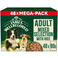 James Wellbeloved Adult Wet Dog Food in Gravy Variety Pack Pouch 48x90g