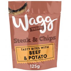 Wagg Steak & Chips Treats, 125g