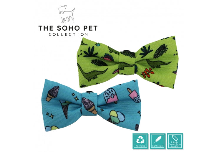 DINO/ICE CREAM PATTERNED BOW TIE (2 PER PACK)