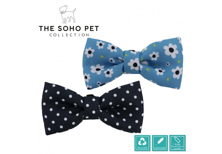 DAISY/POLKA PATTERNED BOW TIE (2 PER PACK)