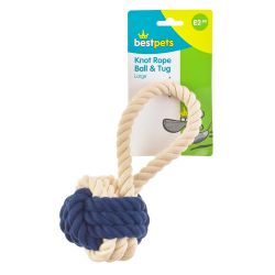 B/PETS KNOT ROPE BALL & TUG LGE