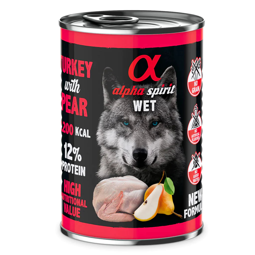 Turkey With Pear Complete Wet Canned Dog Food 400G