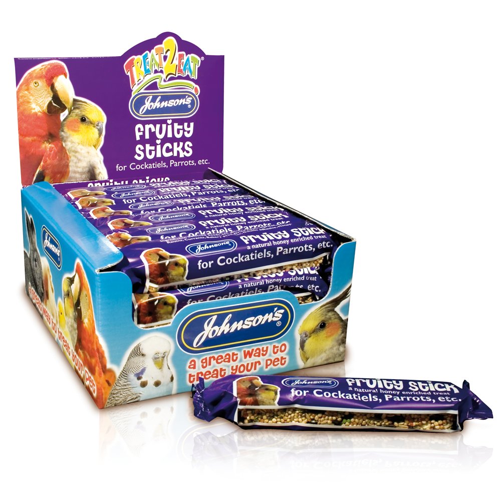 Johnsons Treat 2 Eat Cockatiel/Parrot Fruity Sticks