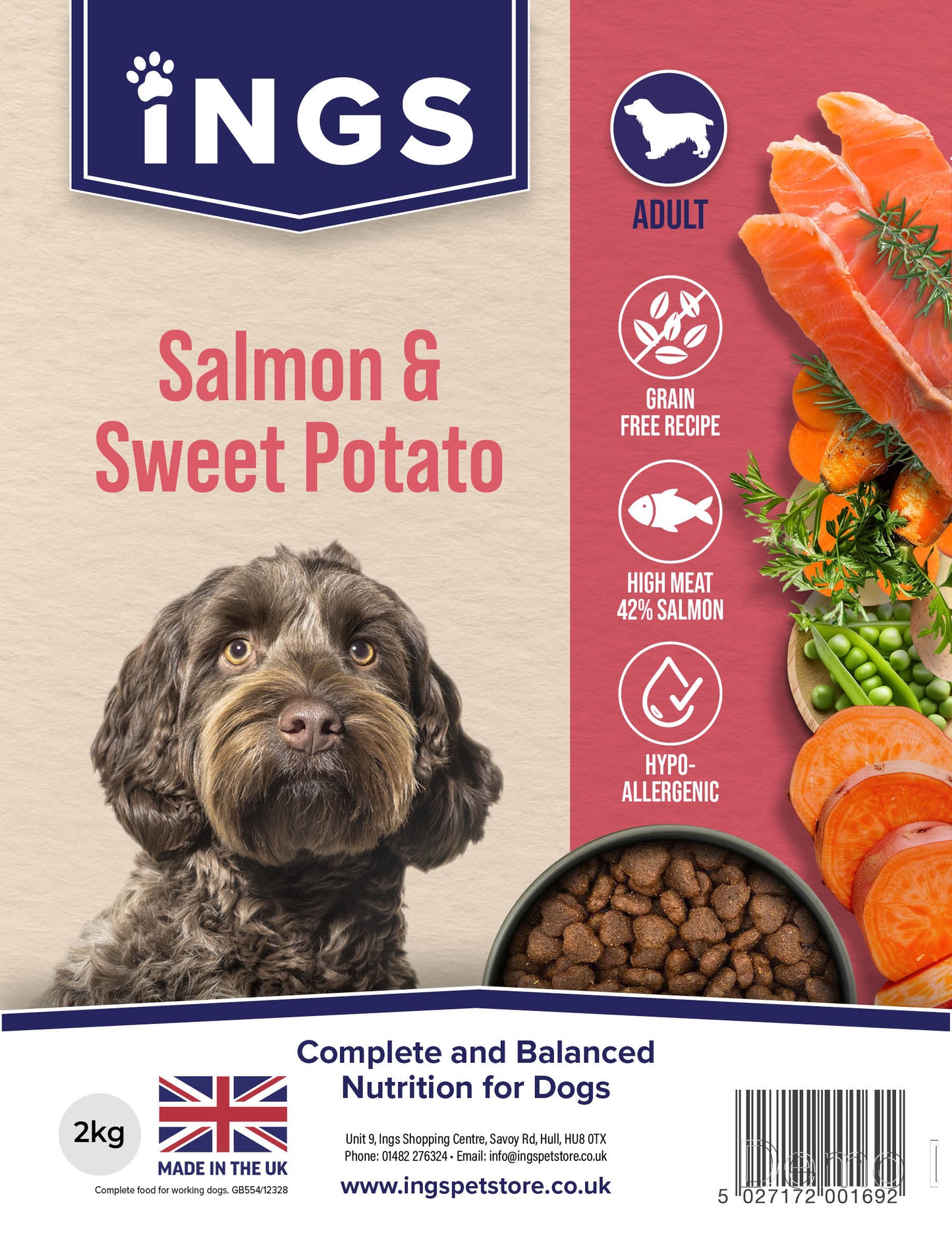 GRAIN FREE SALMON & SWEET POTATO 12KG