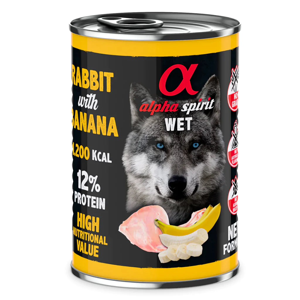 Rabbit With Banana Complete Wet Canned Dog Food 400g