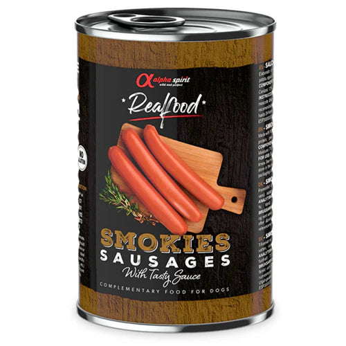 Realfood Smokies Complementary Smoked Sausages for Dogs 400G