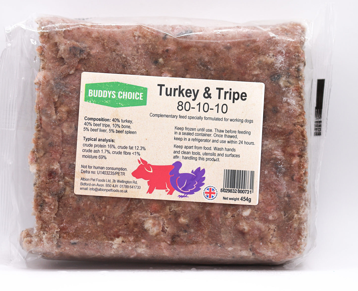 BUDDYS CHOICE TURKEY & BEEF TRIPE 12 X 454G
